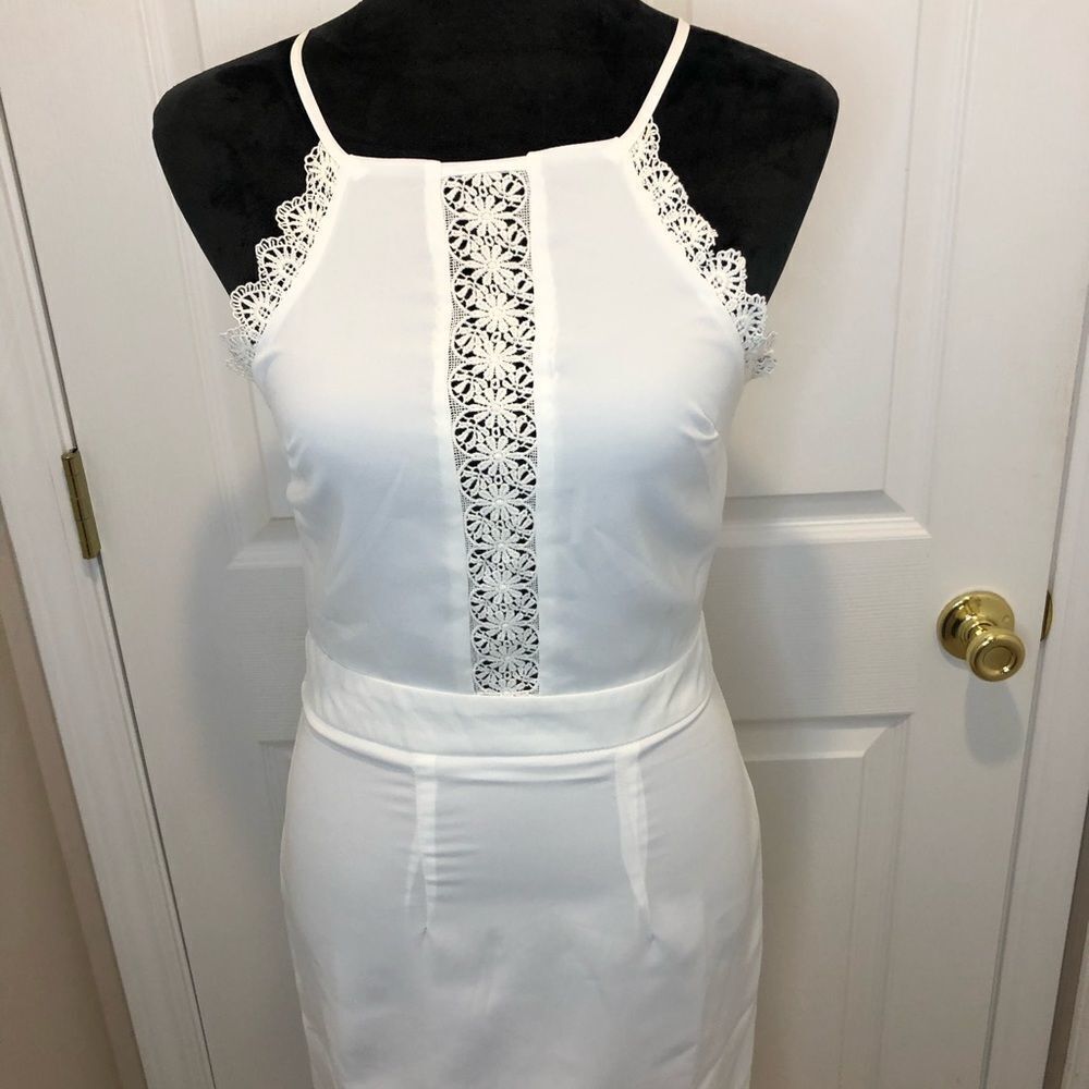 NWT Angel Biba white eyelet spaghetti strap dress - Picture 2 of 16